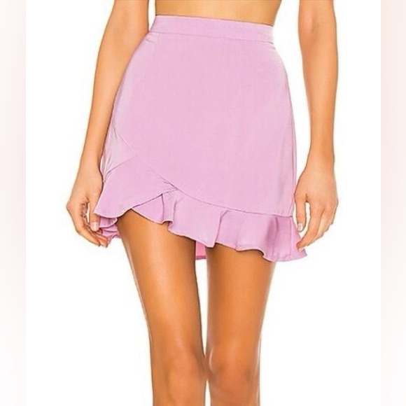 Nwt Revolve Milan Ruffle Mini Skirt In Lavender Size Xl
